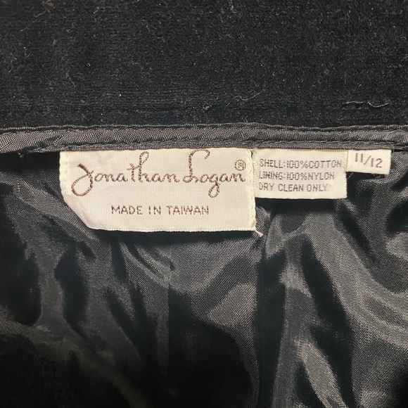 Vintage Johnathon Logan Velvet Pants  fully lined Side Zipper size 11/12 - Picture 3 of 7